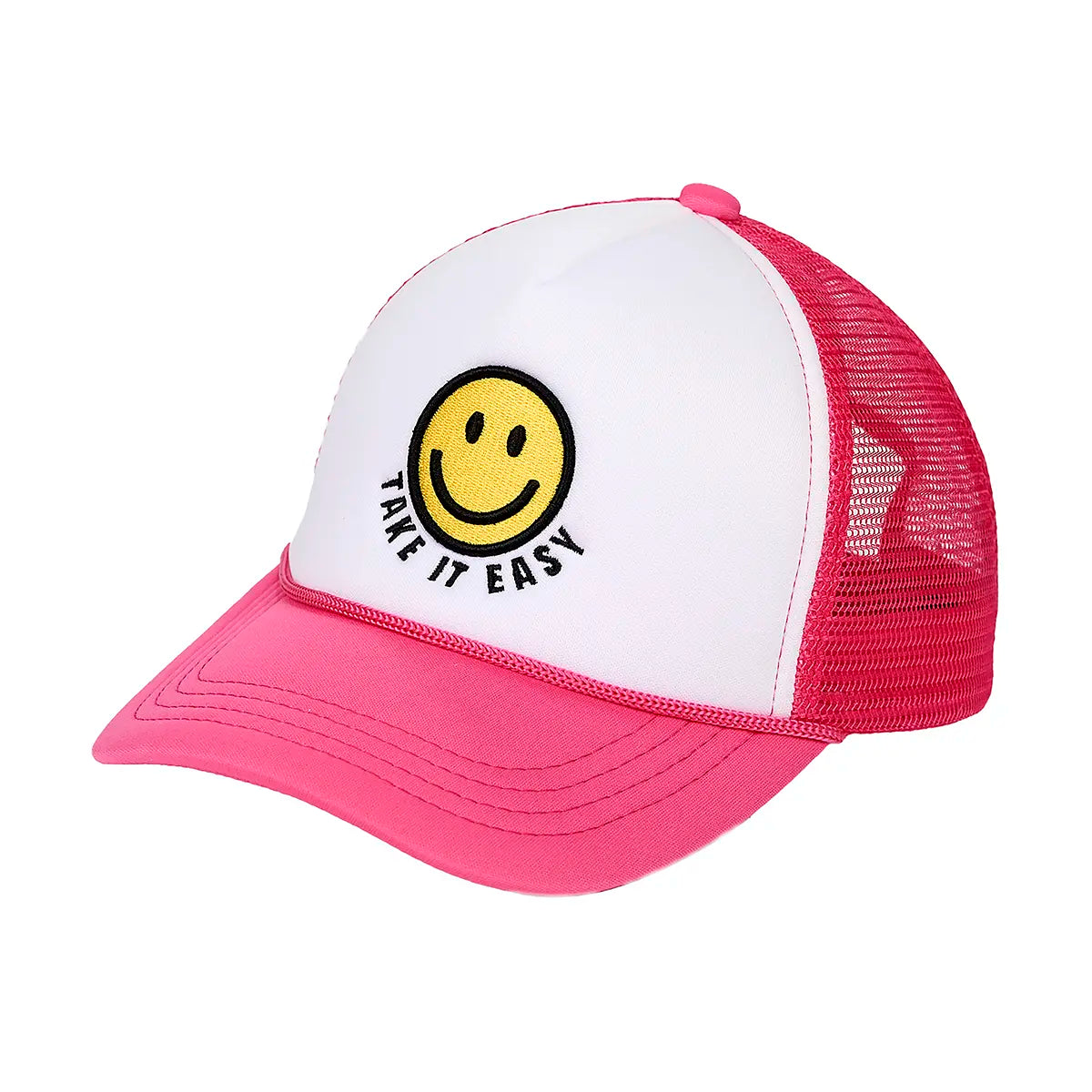 C.C Take It Easy Smiley Face Trucker Hat