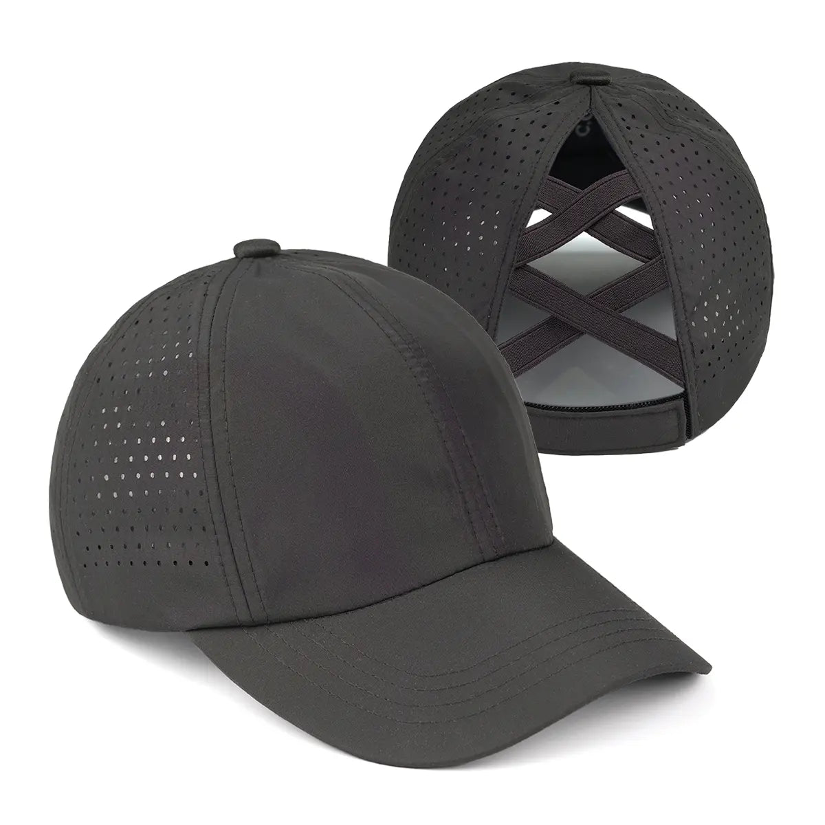 C.C Laser Cut Criss-Cross Ponytail Baseball Hat