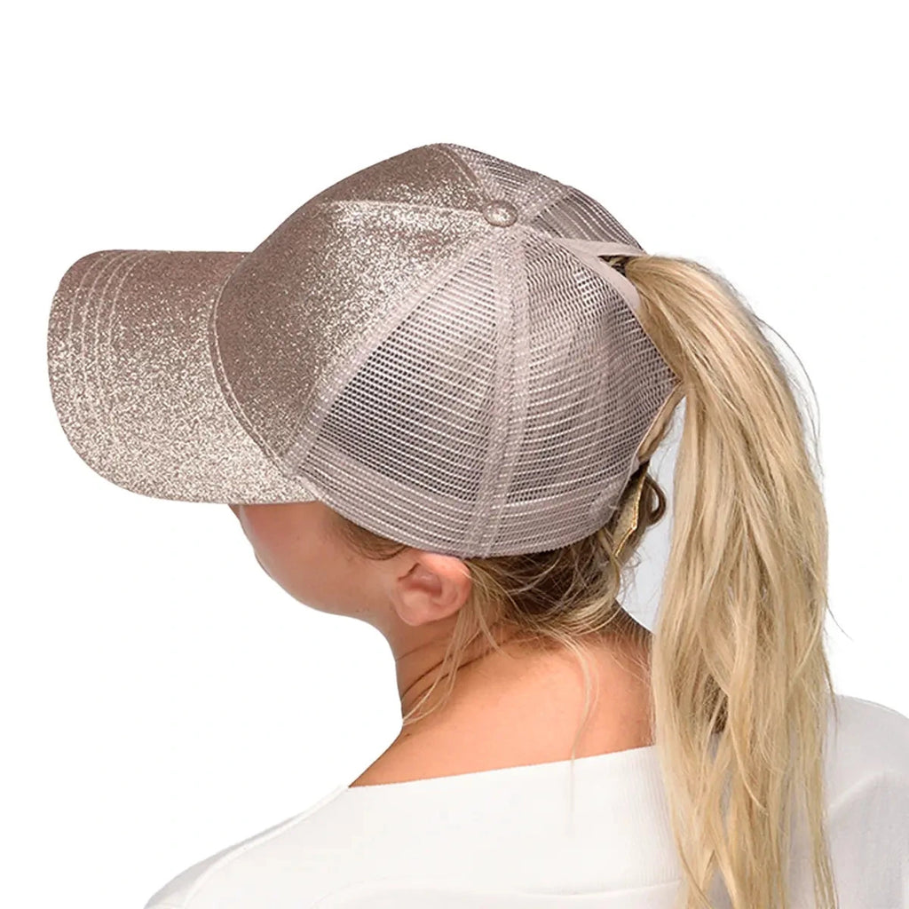C.C Glitter Ponytail Baseball Cap