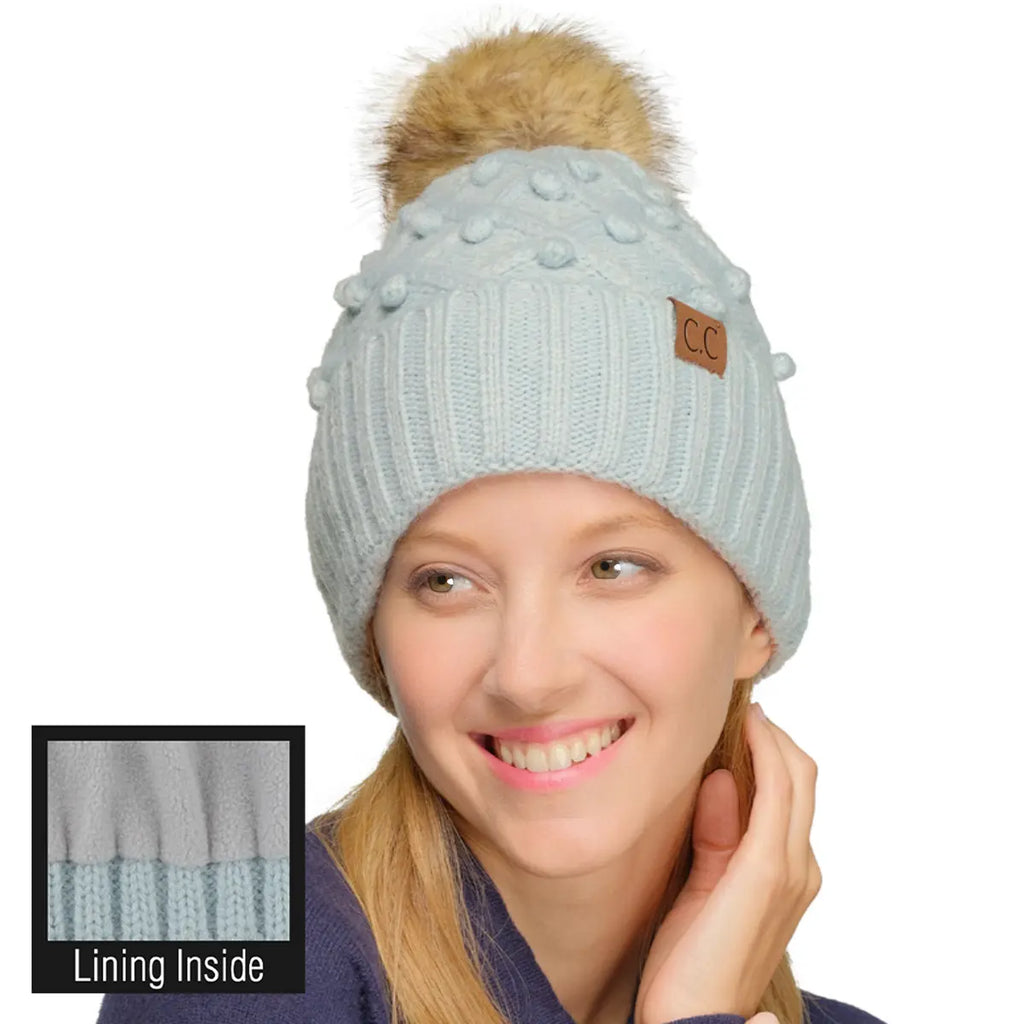 C.C Chunky Knit Bobble Pom Beanie