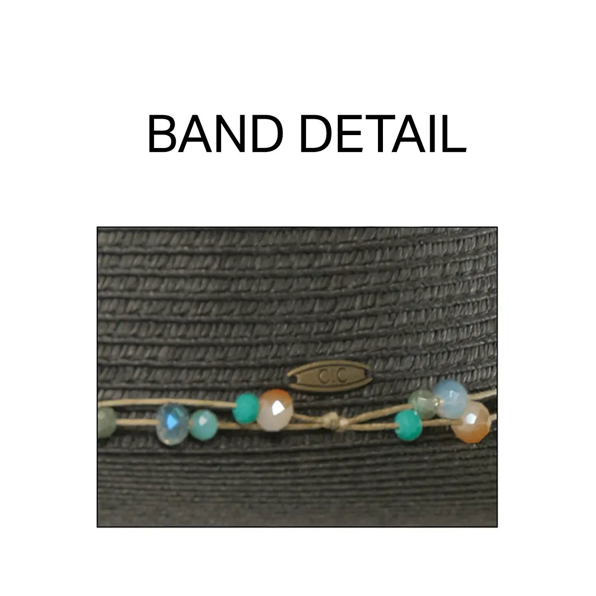 C.C Glass Bead Trim Band Panama Hat