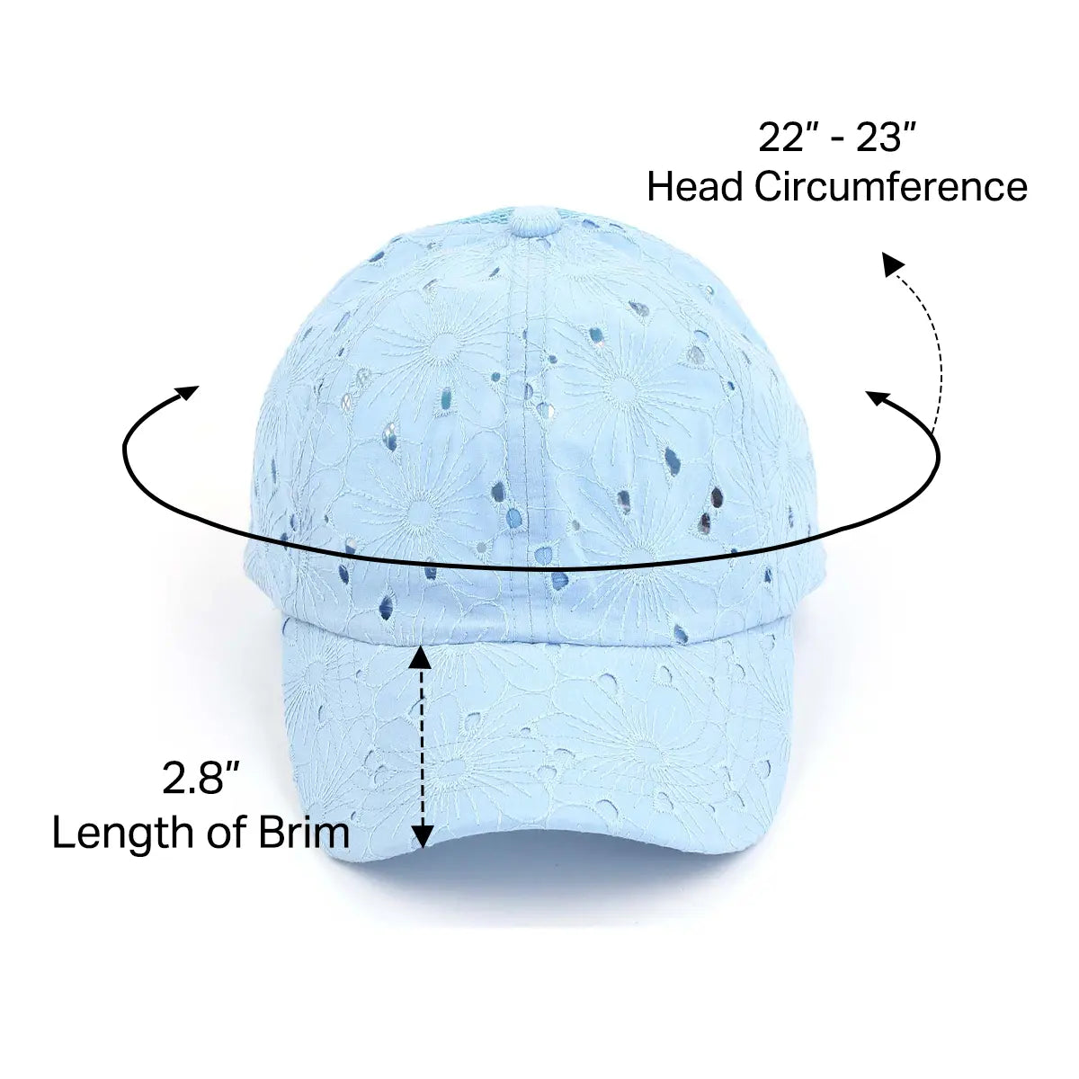 C.C Embroidered Eyelet Criss-Cross Ponytail Baseball Hat