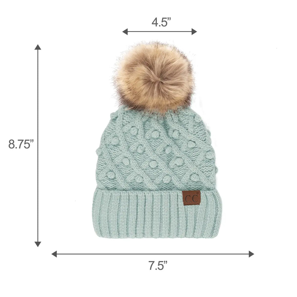 C.C Chunky Knit Bobble Pom Beanie