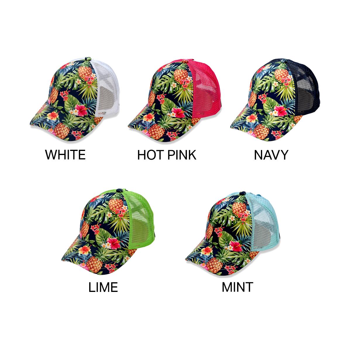 Tropical Print Criss-Cross Trucker Cap for Women dad  hat