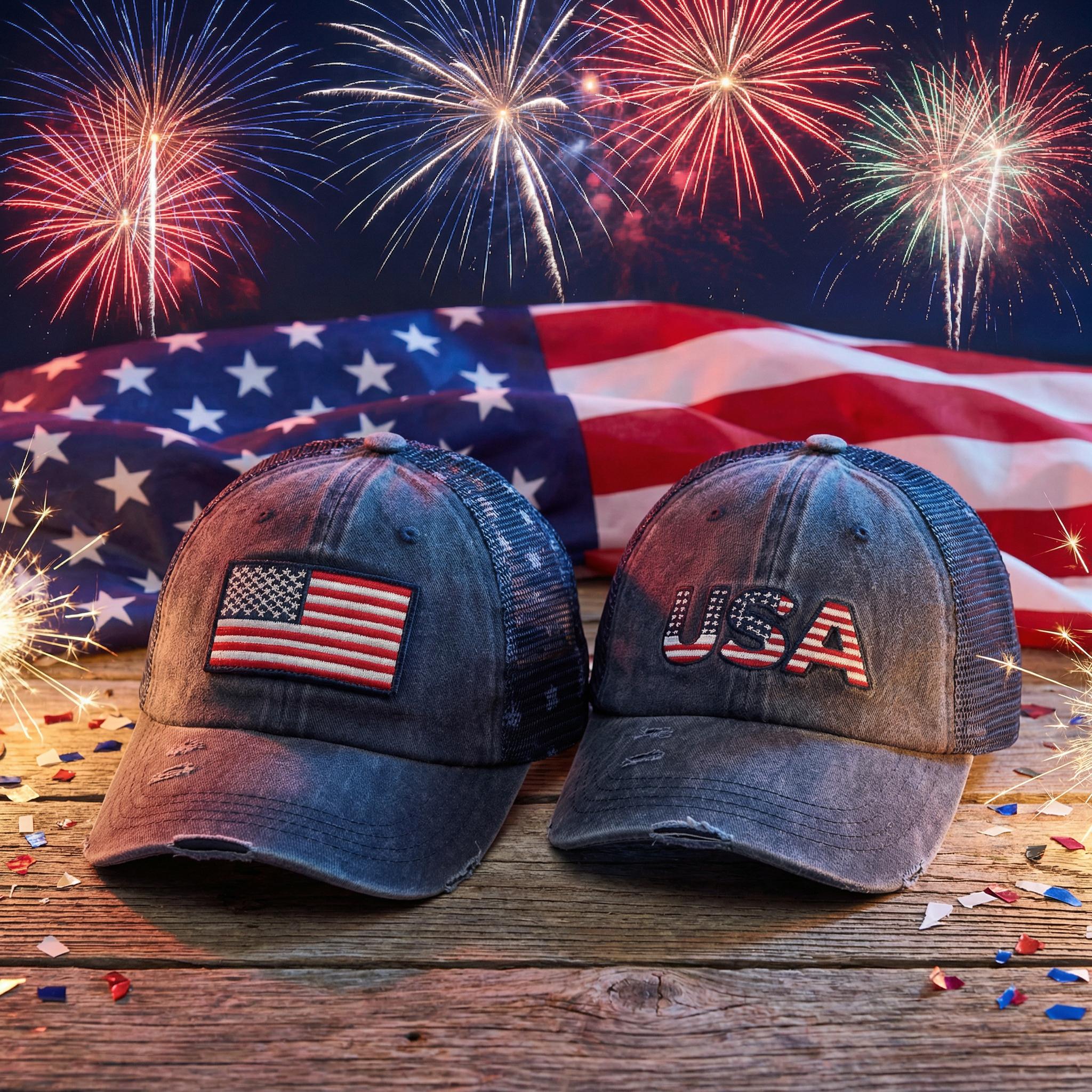 Vintage America 250 Patriotic Ponytail Baseball Cap