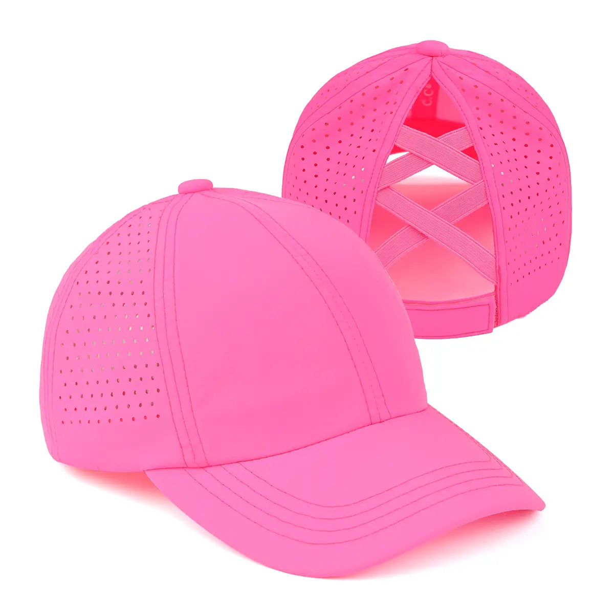 C.C Laser Cut Criss-Cross Ponytail Baseball Hat