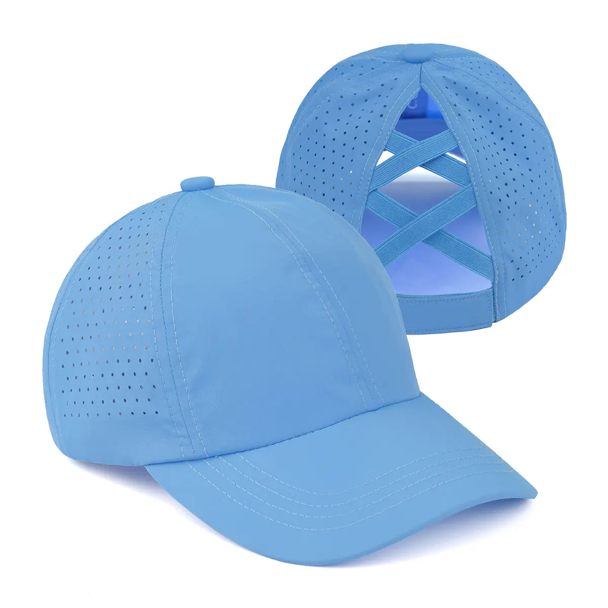 C.C Laser Cut Criss-Cross Ponytail Baseball Hat