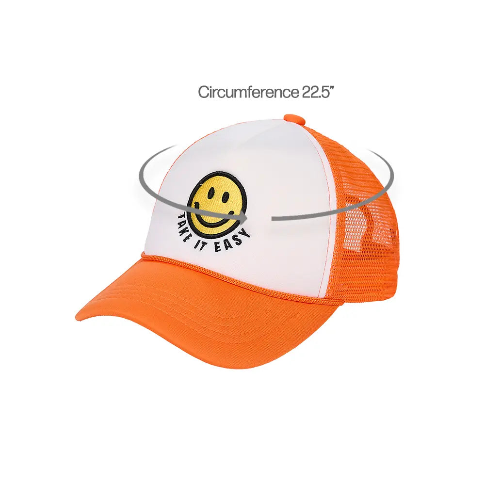 C.C Take It Easy Smiley Face Trucker Hat