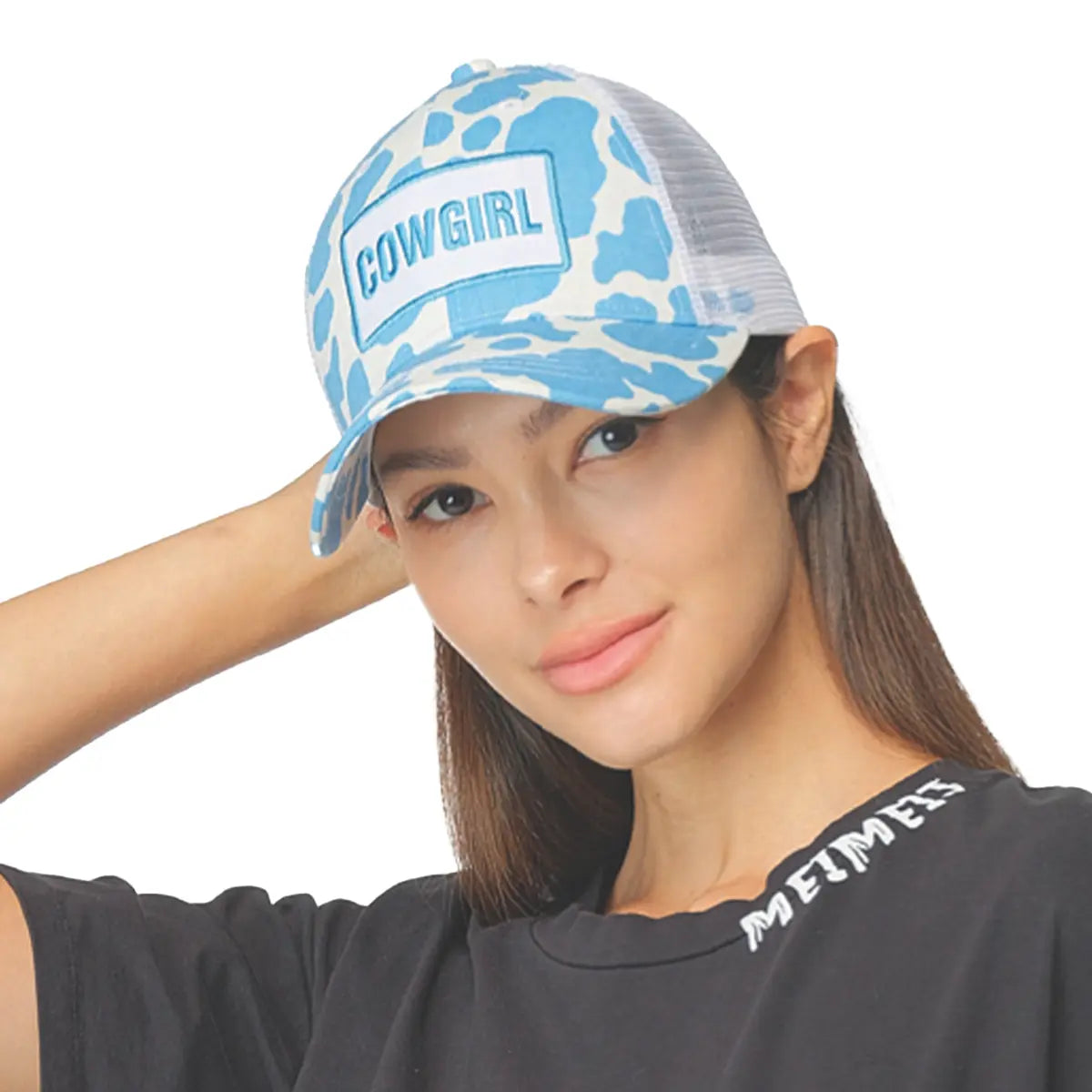 C.C Cowgirl Cow Pattern Baseball Hat