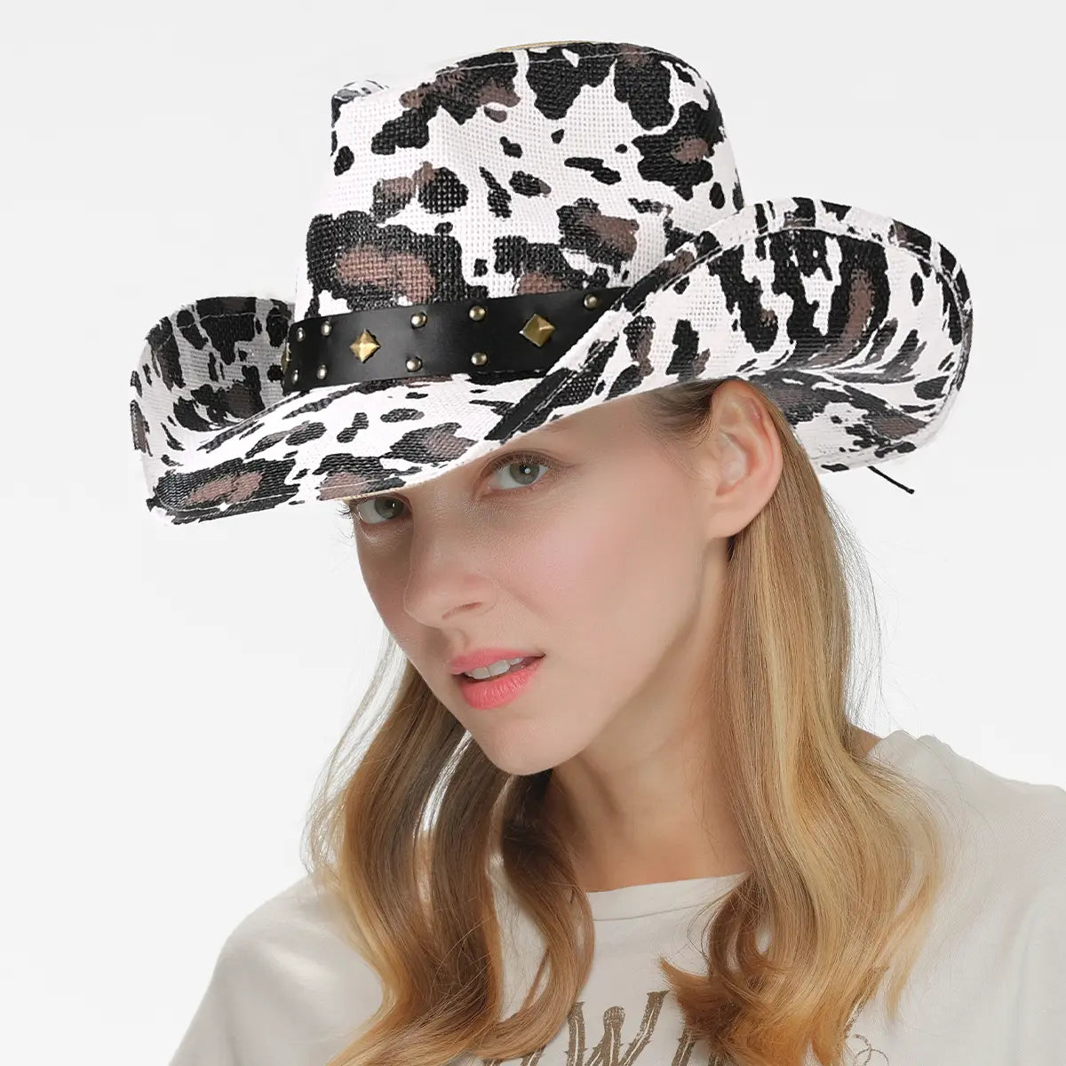 C.C Cow Print Cowboy Hat – Western Fashion Hat