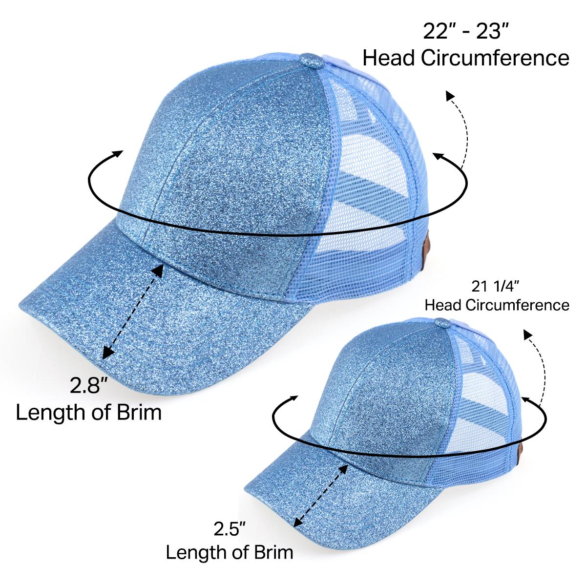Mommy & Me Glitter Trucker Ponytail Cap Bundle dad  hat