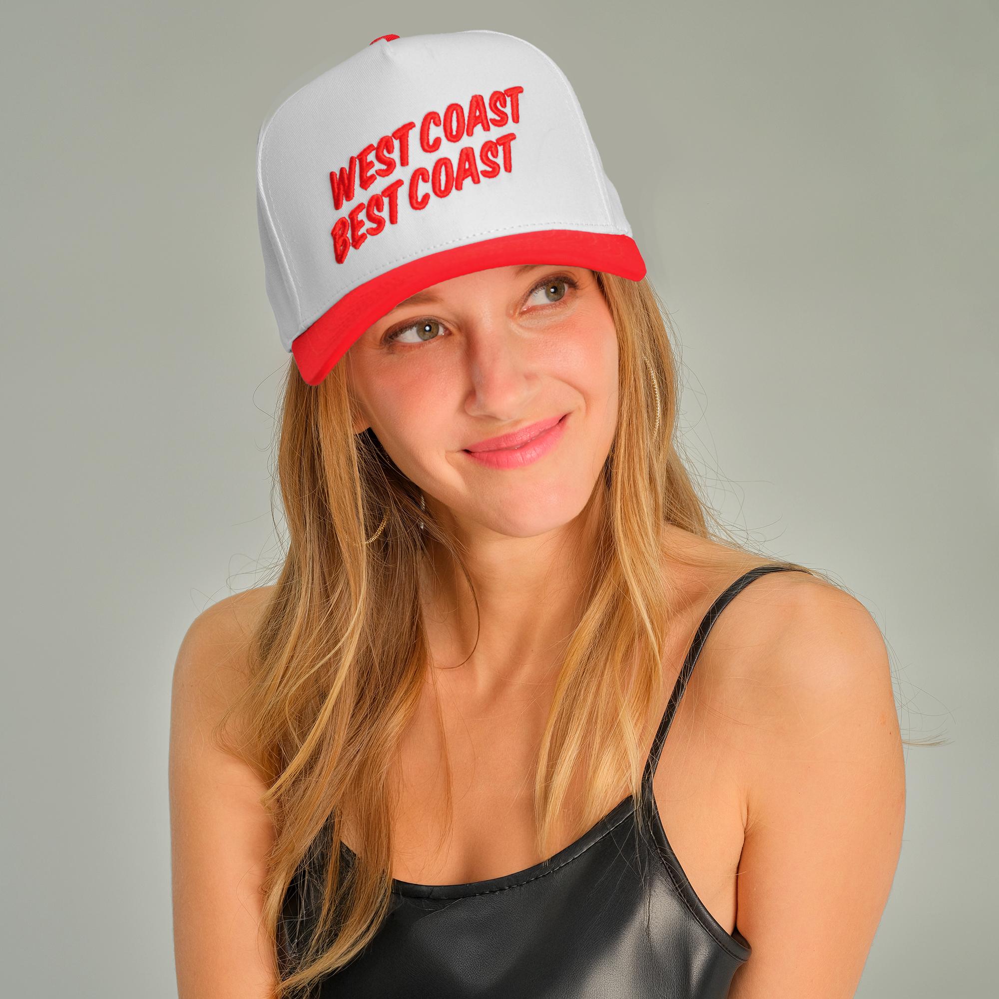 West Coast Best Coast Embroidered Trucker Hat for Men and Women