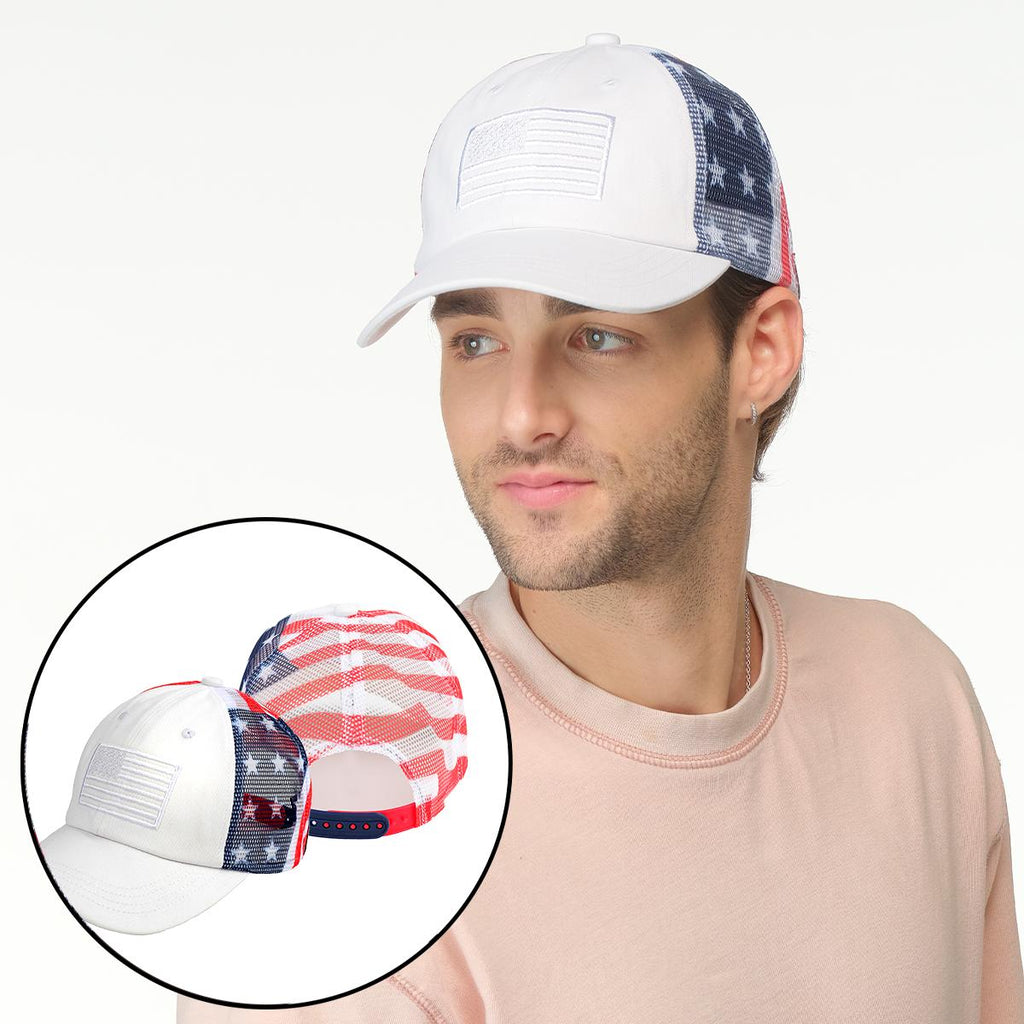 Embroidered USA Flag Snapback Cap