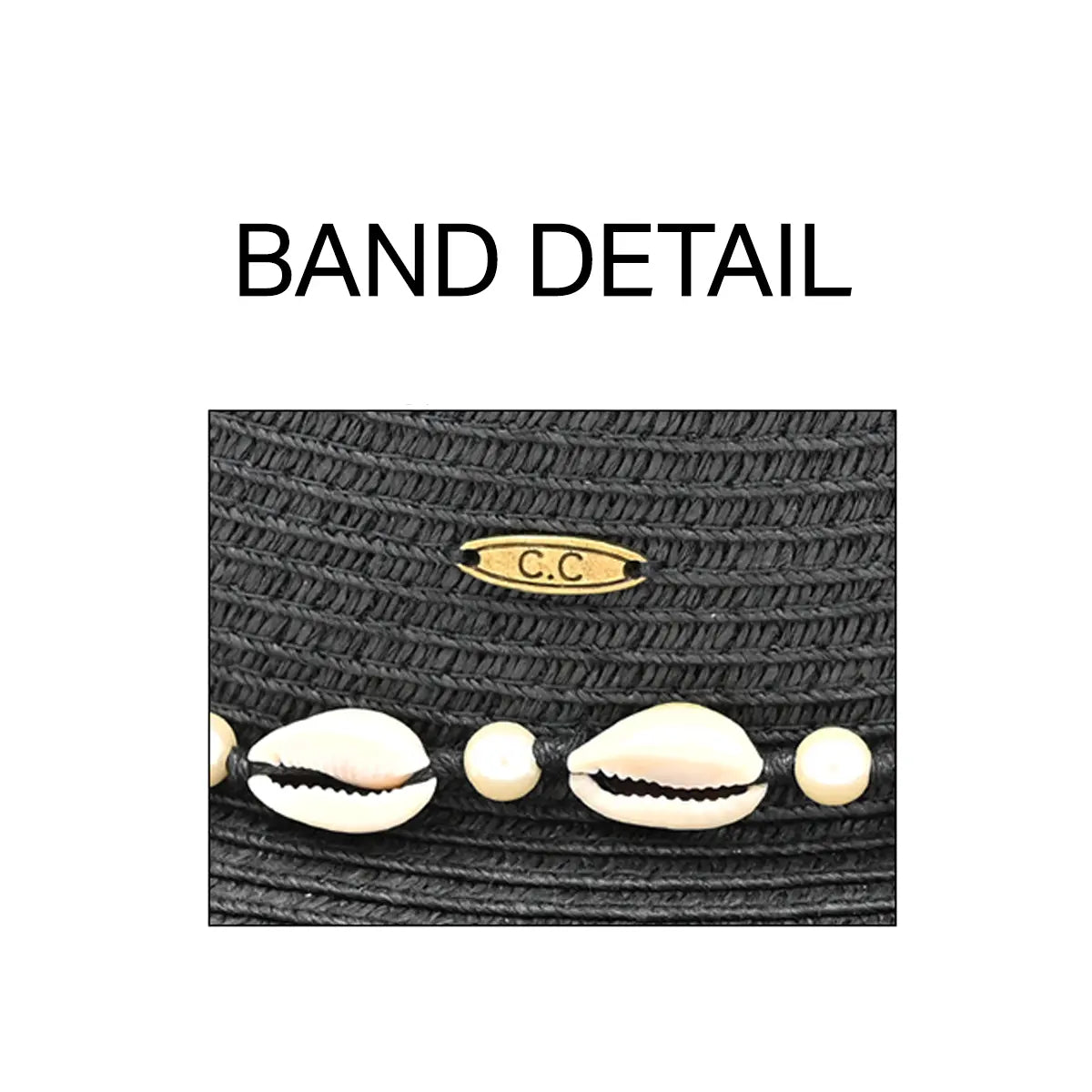 C.C Shell & Pearl Trim Panama Hat