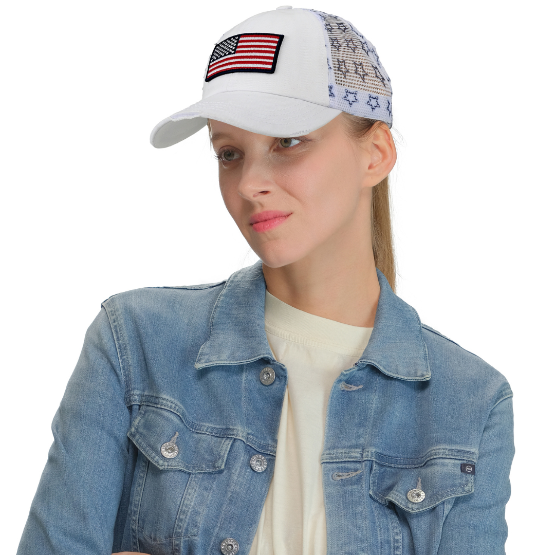 Vintage America 250 Patriotic Ponytail Baseball Cap
