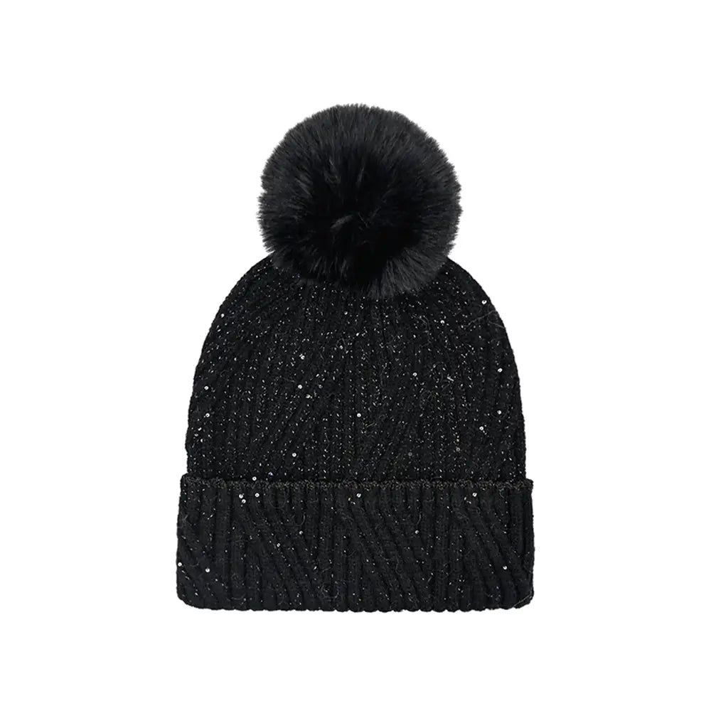 C.C Sequin Pom Beanie