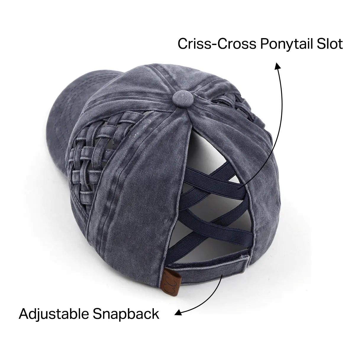 C.C Basket Weave Criss-Cross Ponytail Hat