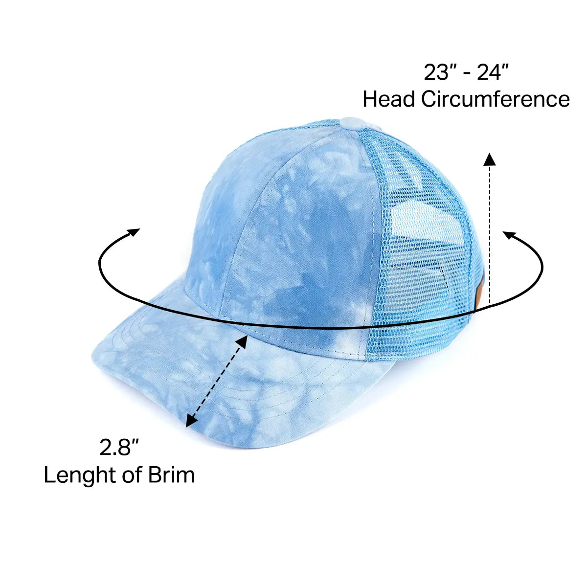 C.C Cotton Tie Dye Ponytail Baseball Hat