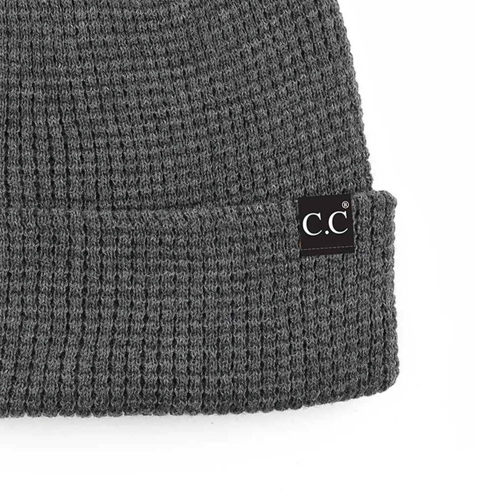 C.C Waffle Knit Slouchy Cuff Beanie