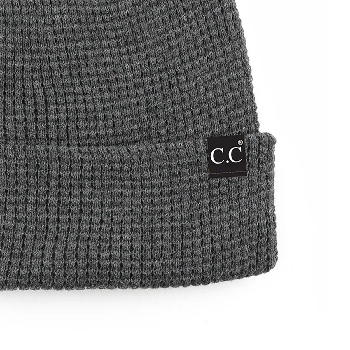C.C Waffle Knit Slouchy Cuff Beanie