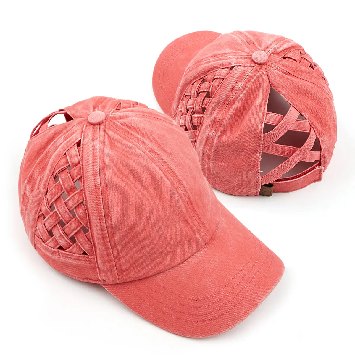 C.C Basket Weave Criss-Cross Ponytail Hat