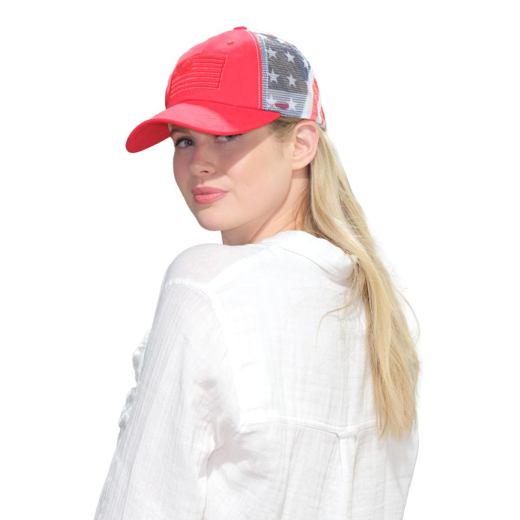 Embroidered USA Flag Snapback Cap