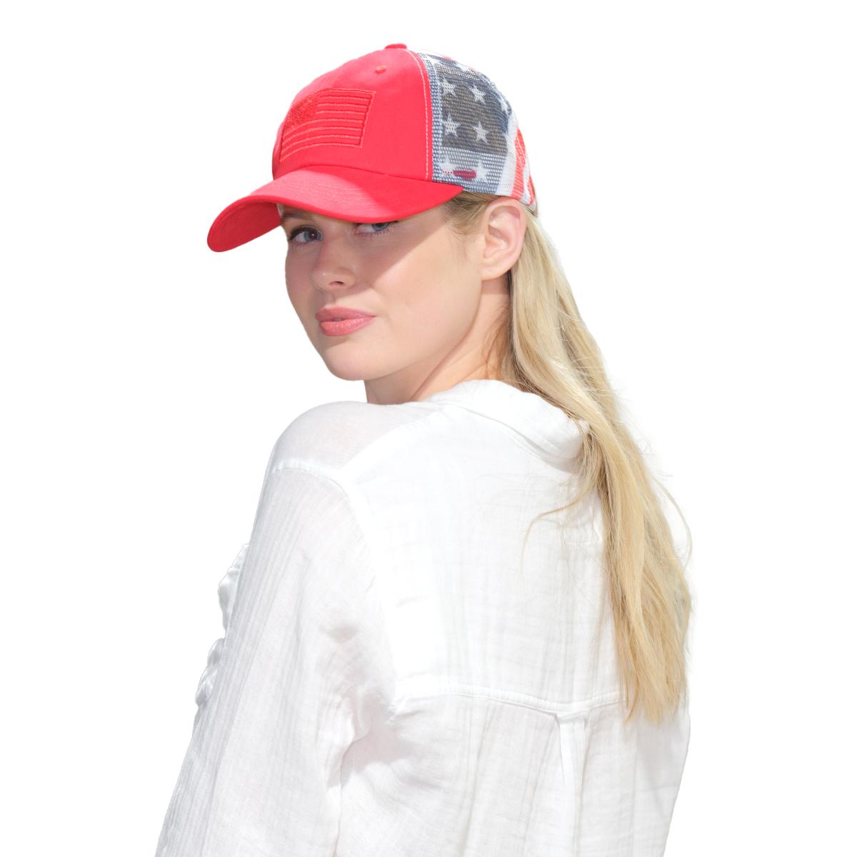 Embroidered USA Flag Snapback Cap