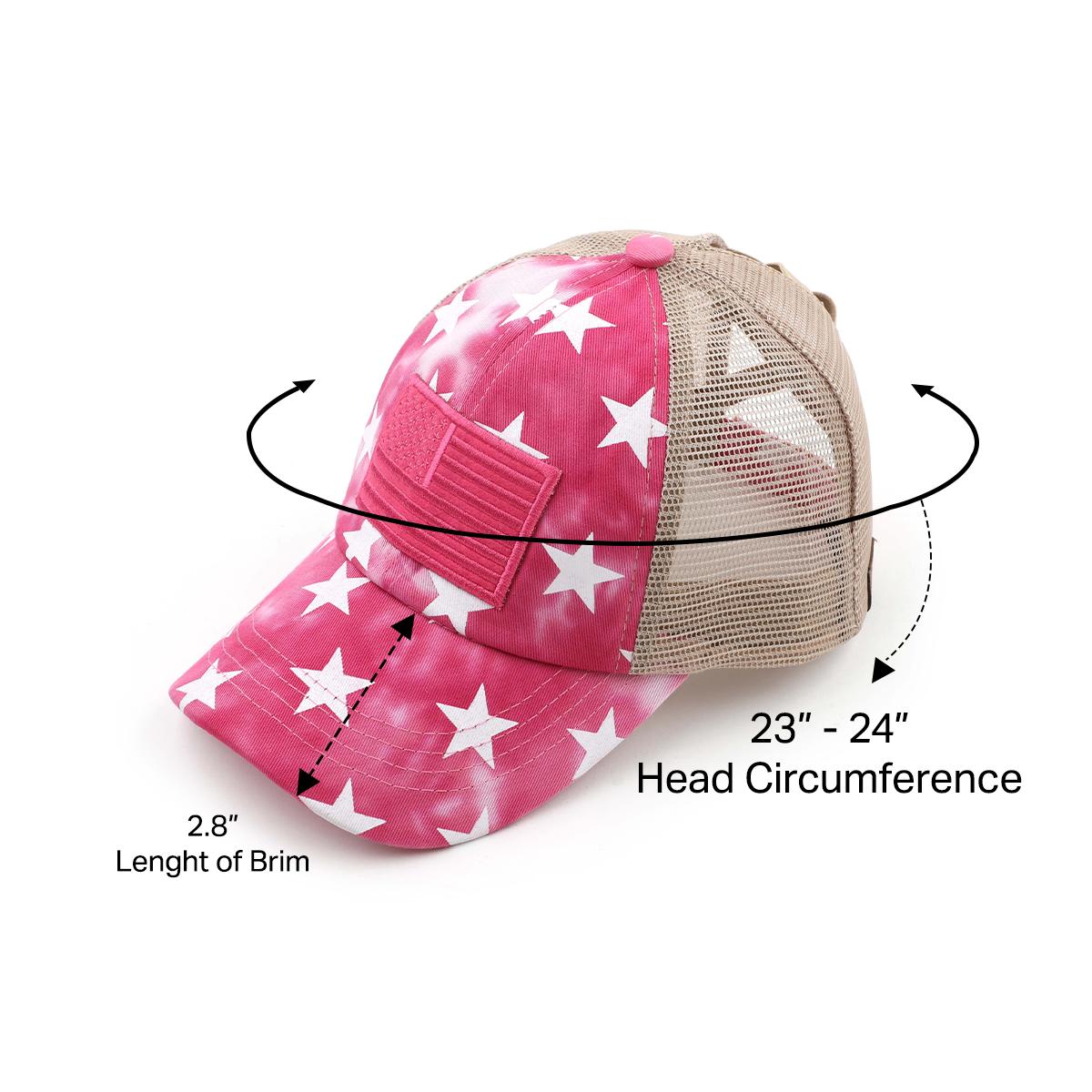 Tie-Dye Stars Flag Patch Criss-Cross Ponytail Cap