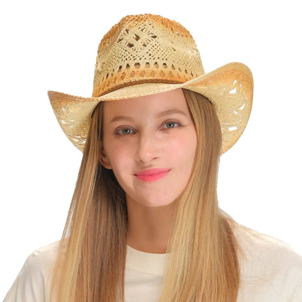 C.C Ombre Open Weave Cowboy Hat