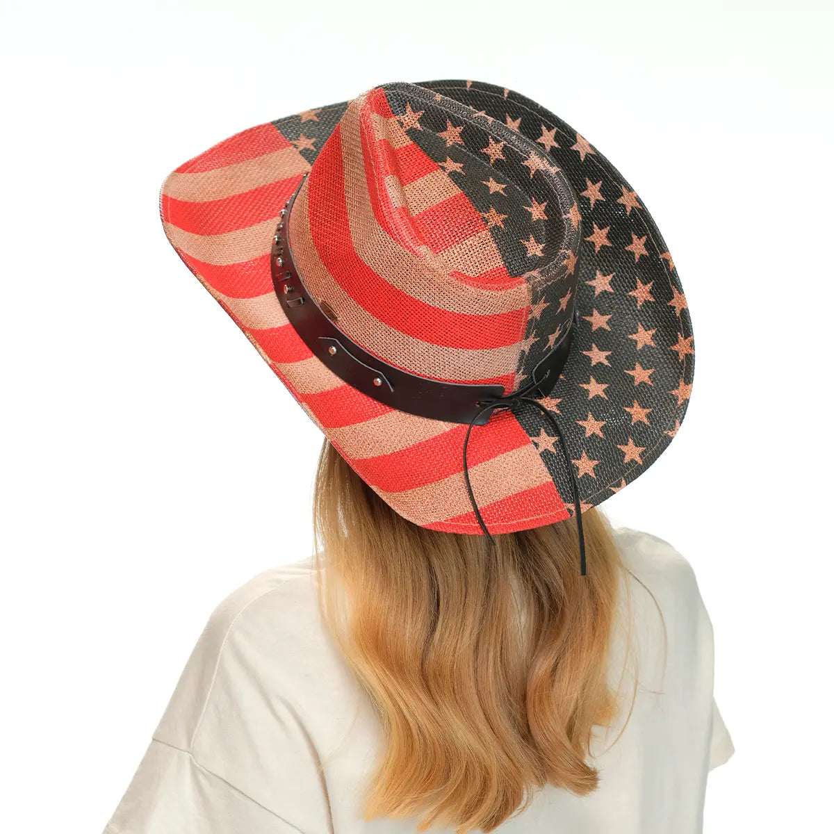 C.C Cut & Sew American Flag Cowboy Hat – Patriotic Boho Western Hat