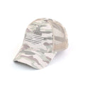 Distressed Camo Embroidered USA Flag Cap