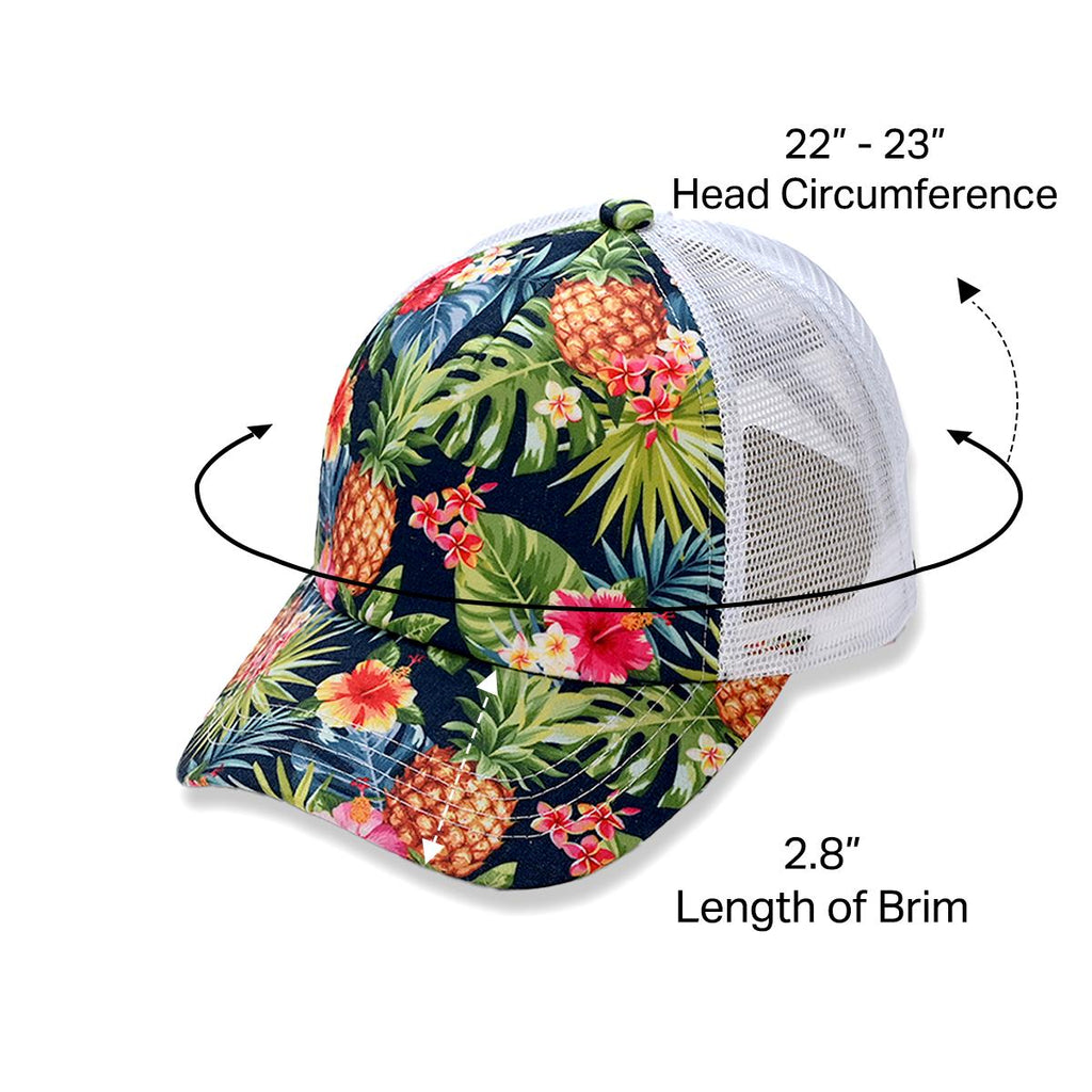 Tropical Print Criss-Cross Trucker Cap for Women dad  hat