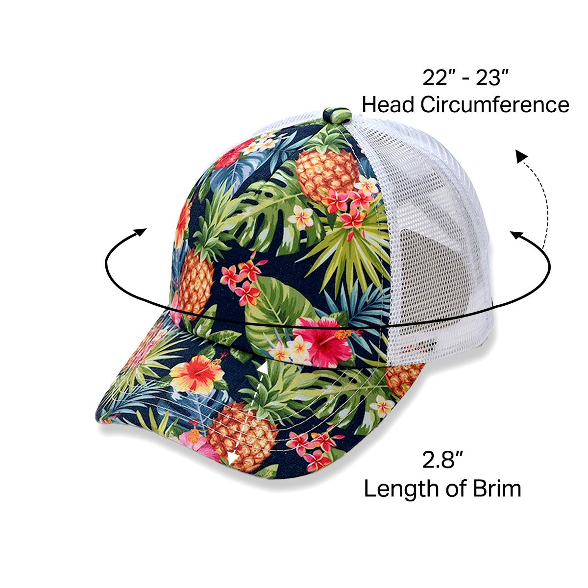 Tropical Print Criss-Cross Trucker Cap for Women dad  hat