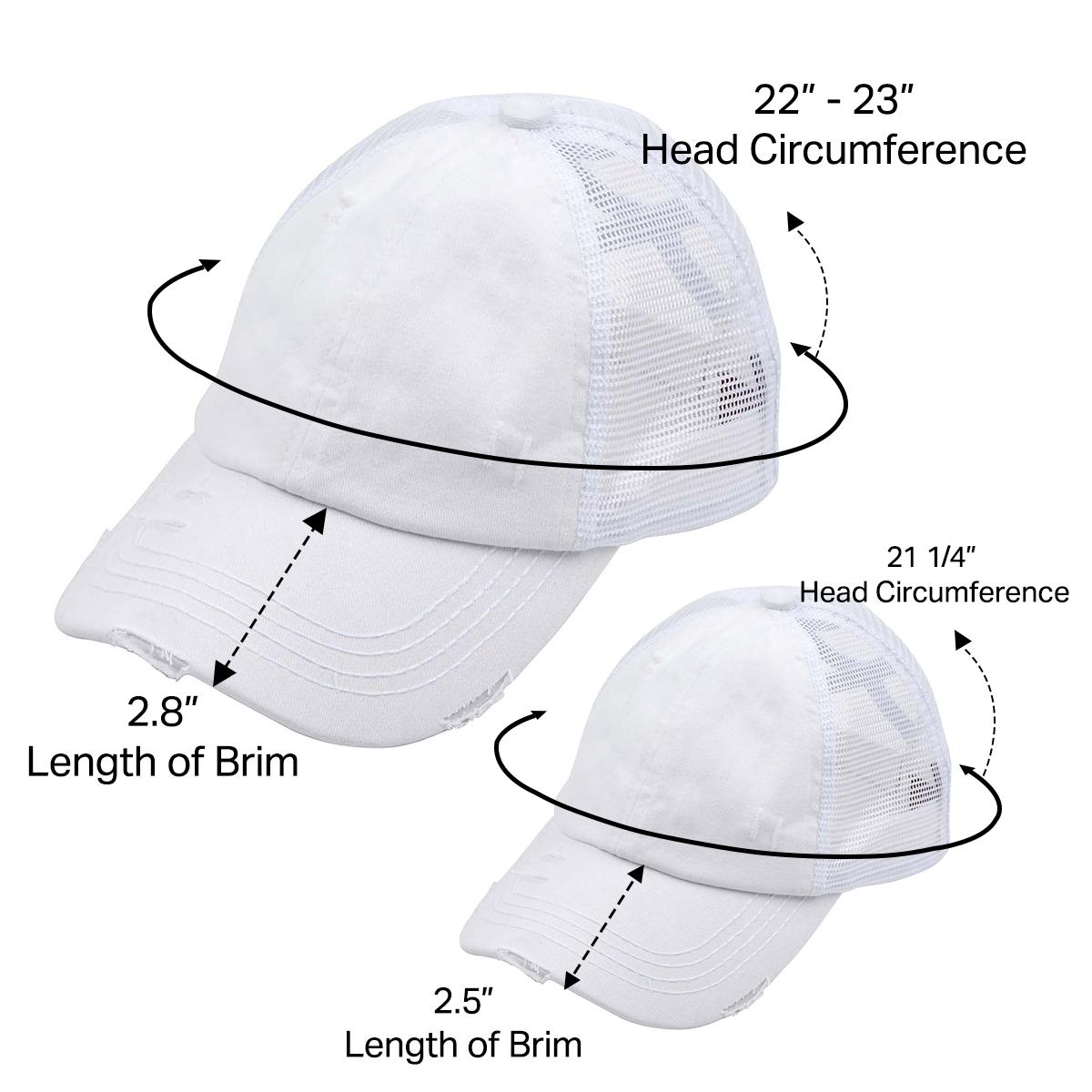 Mommy & Me Washed Cotton Twill Mesh Pony Cap with Criss-Cross Elastic Band Bundle