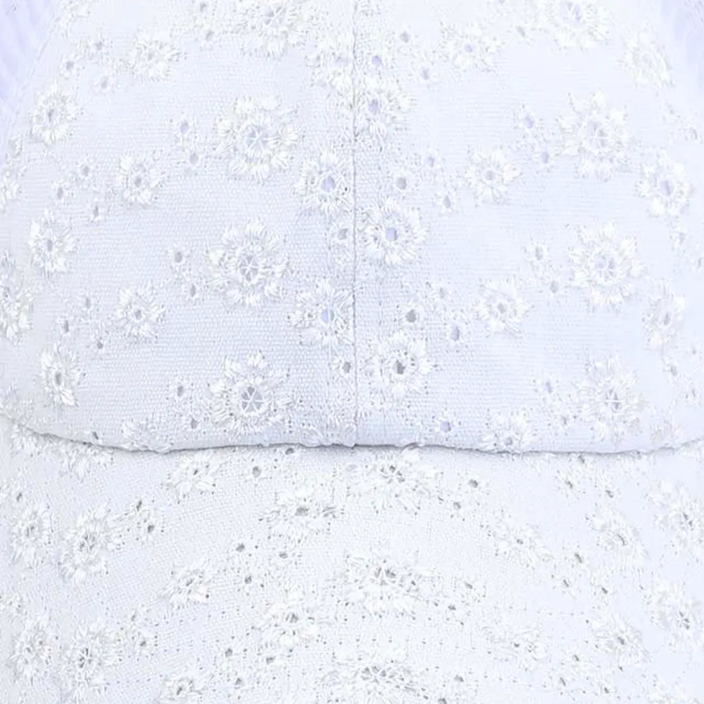 C.C Flower Embroidery Criss-Cross Ponytail Baseball Cap
