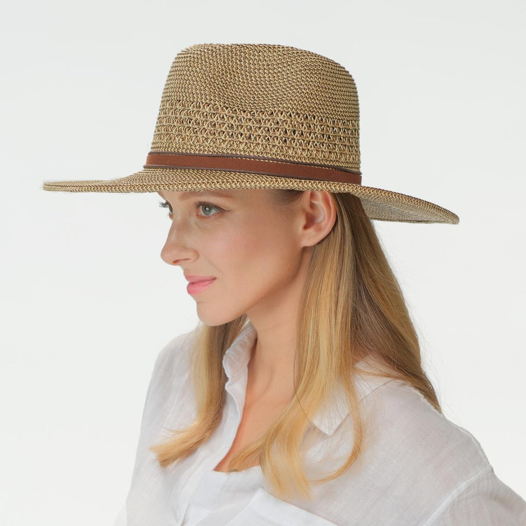 C.C Braid Paper Panama Hat with Band Details for Women verified  bonafide fedora straw