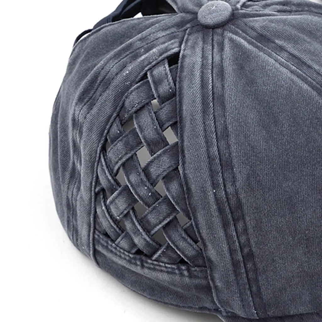C.C Basket Weave Criss-Cross Ponytail Hat