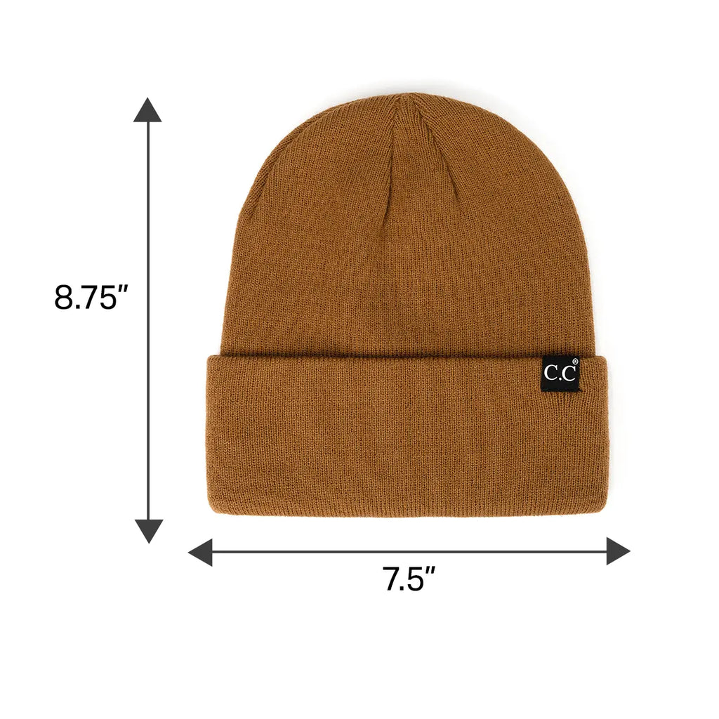 C.C Solid Wide Cuff Beanie