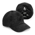 C.C Stonewashed Corduroy Criss-Cross Ponytail Baseball Cap
