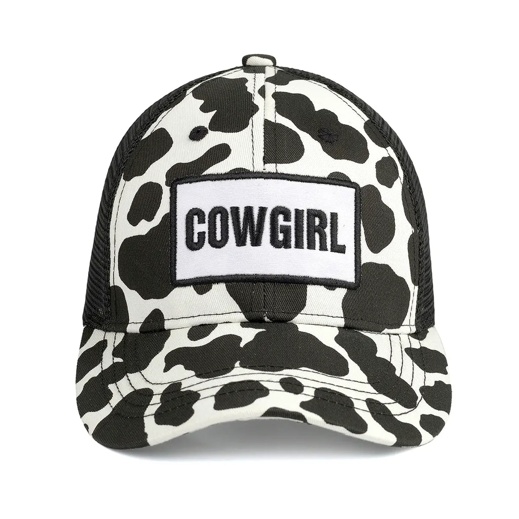 C.C Cowgirl Cow Pattern Baseball Hat
