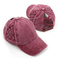 C.C Basket Weave Criss-Cross Ponytail Hat