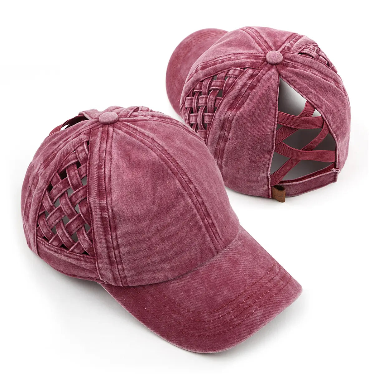 C.C Basket Weave Criss-Cross Ponytail Hat