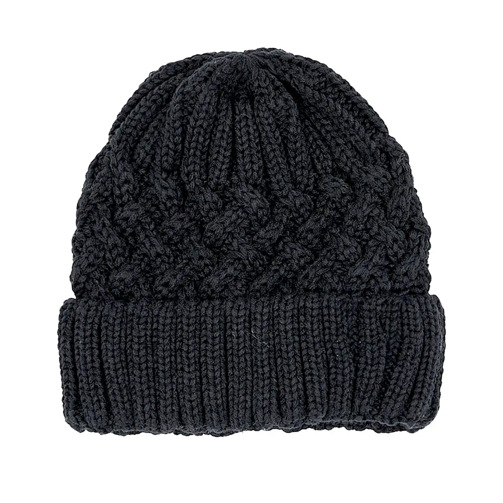 C.C Lattice Pattern Cuff Beanie – Women's Textured Knit Hat