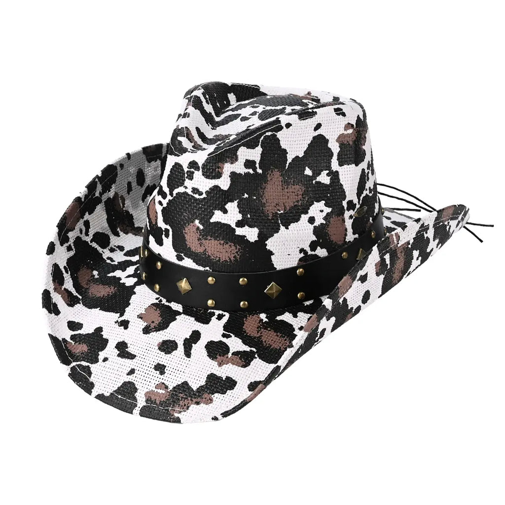 C.C Cow Print Cowboy Hat – Western Fashion Hat