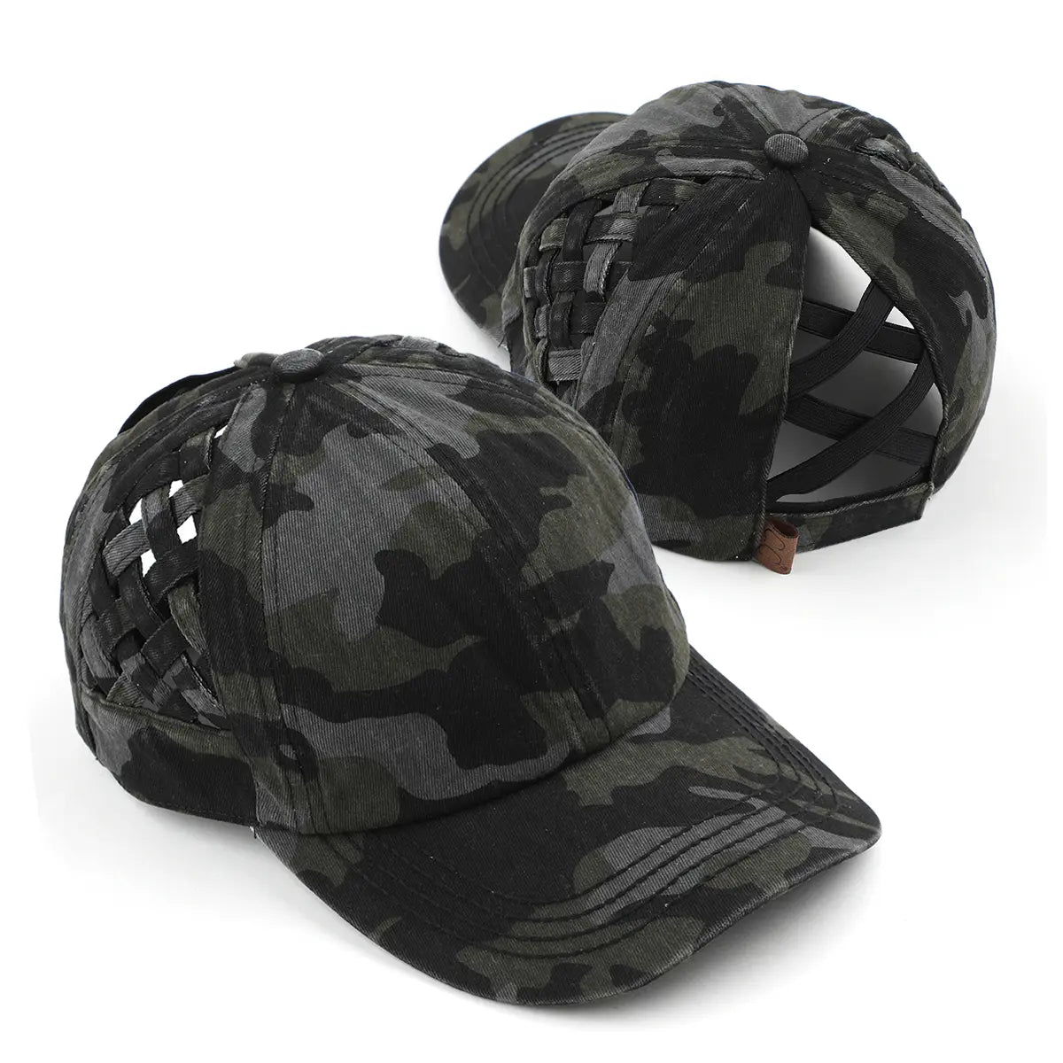 C.C Basket Weave Criss-Cross Ponytail Hat