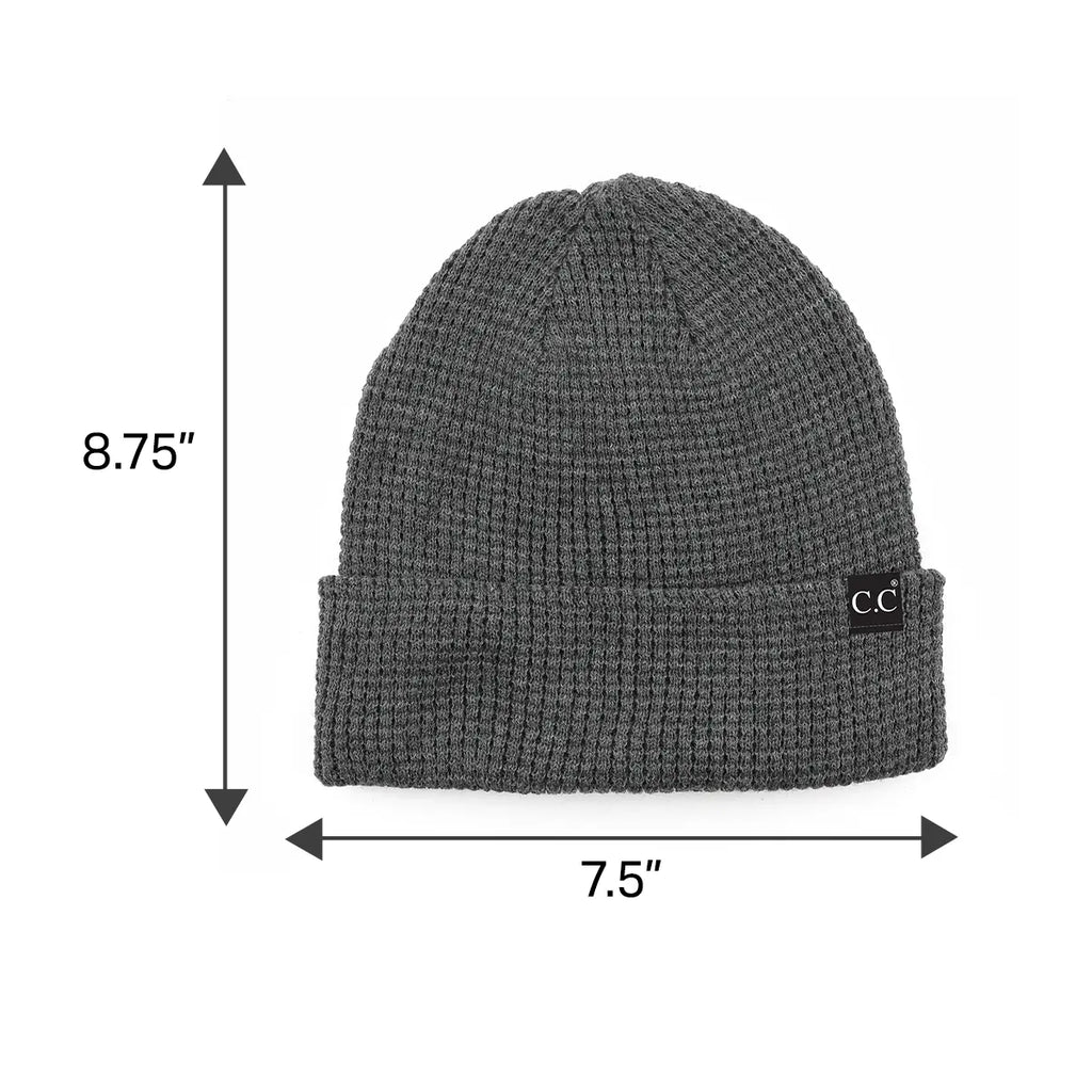 C.C Waffle Knit Slouchy Cuff Beanie