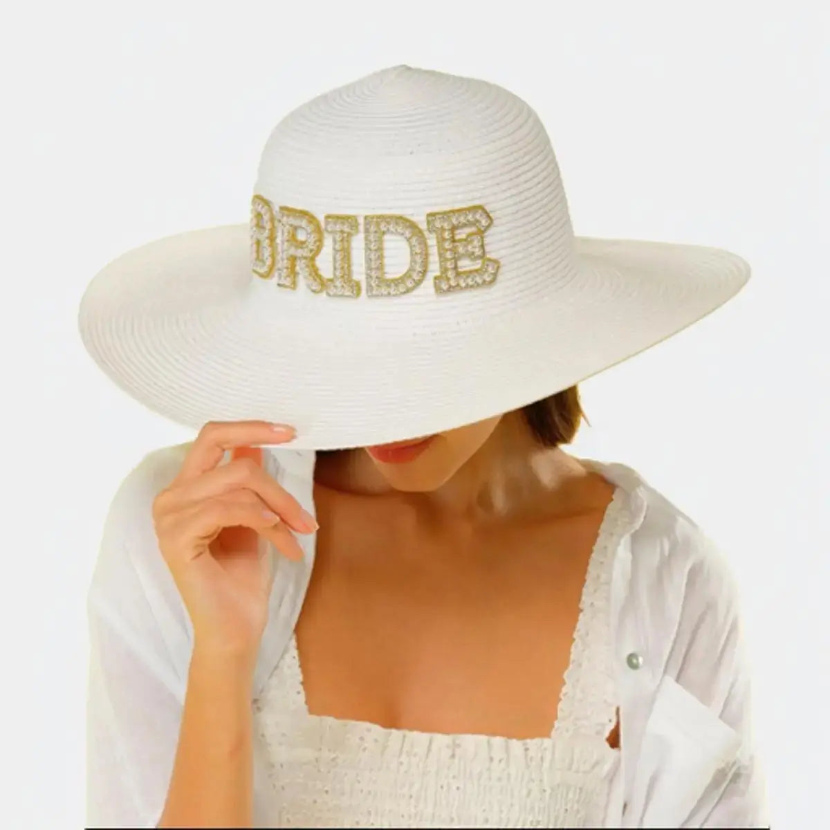 C.C Bride & Squad Pearls Wide Brim Sun Hats