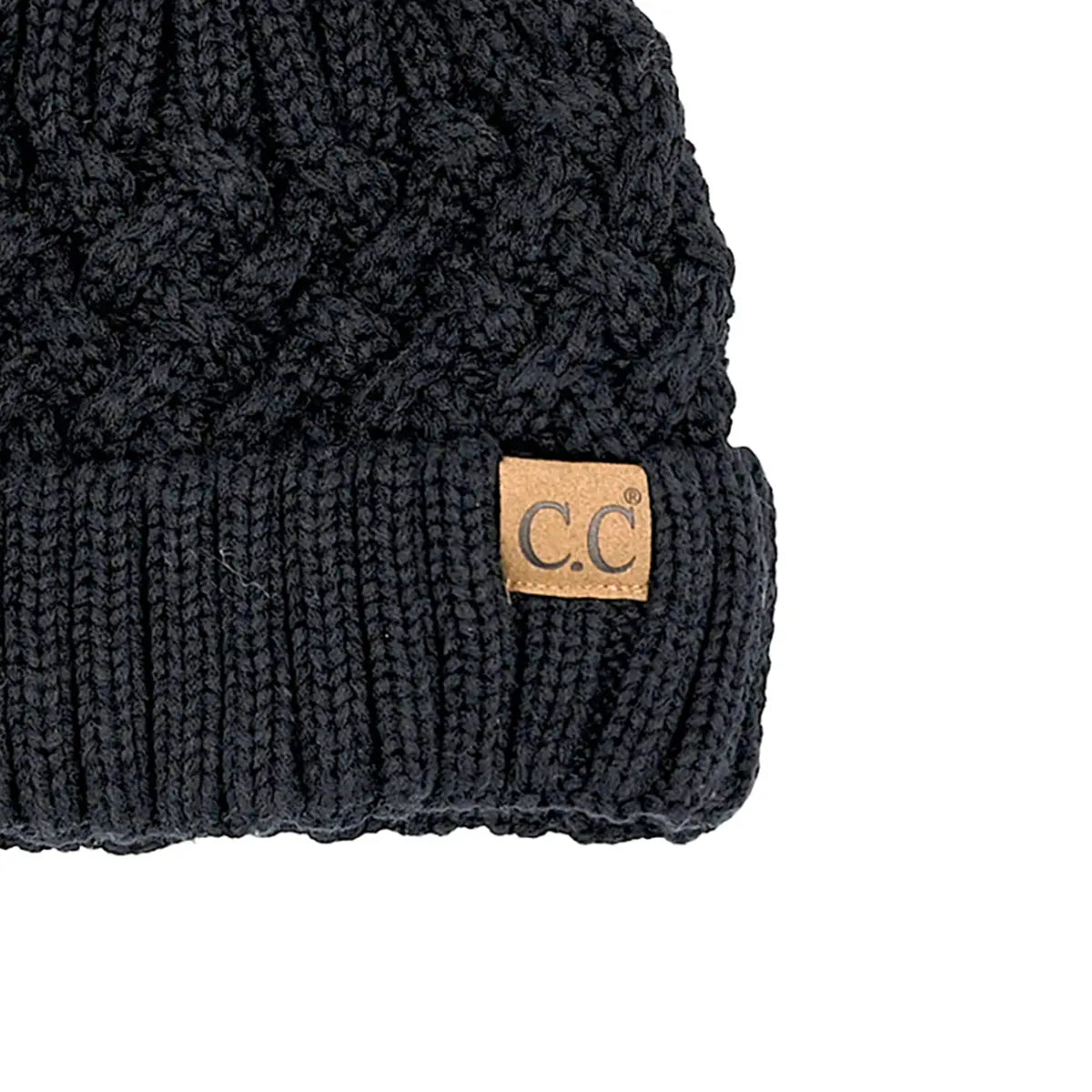 C.C Lattice Pattern Cuff Beanie – Women's Textured Knit Hat