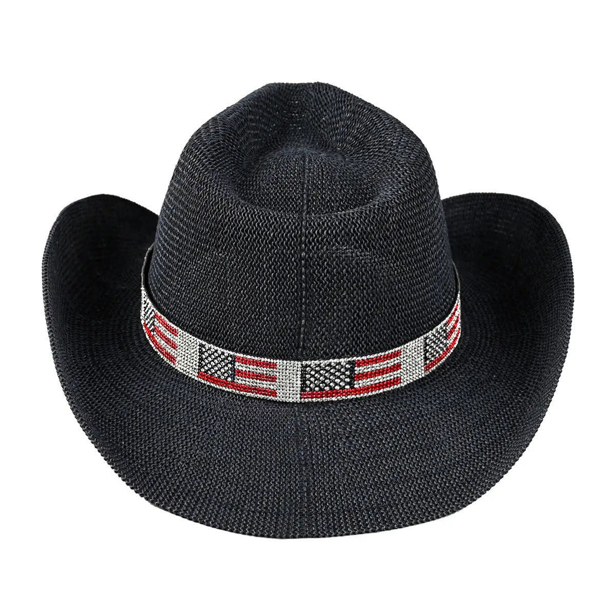 C.C USA Flag Rhinestone Band Cowboy Hat – Patriotic Sparkle Western Hat