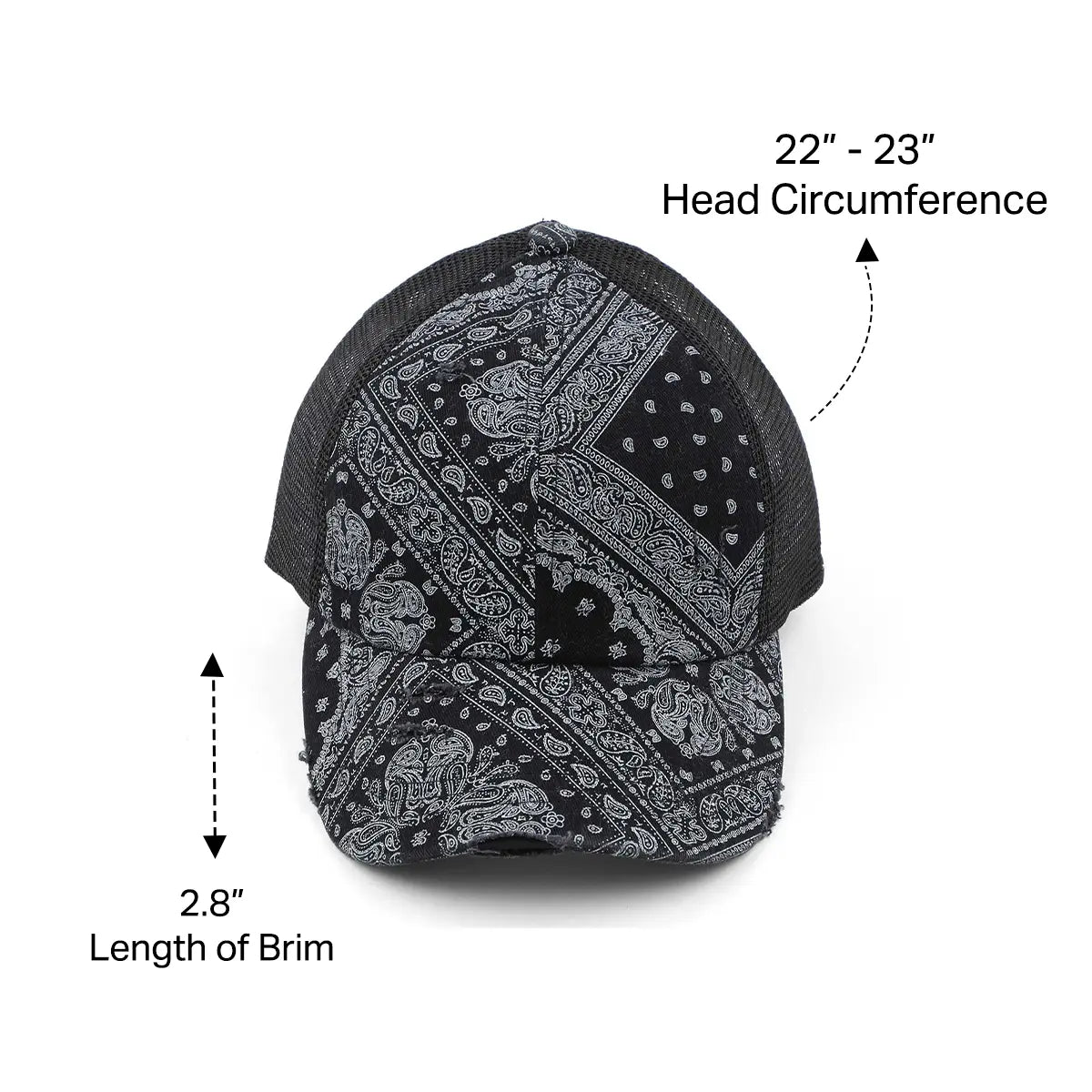 C.C Paisley Criss-Cross Ponytail Baseball Cap